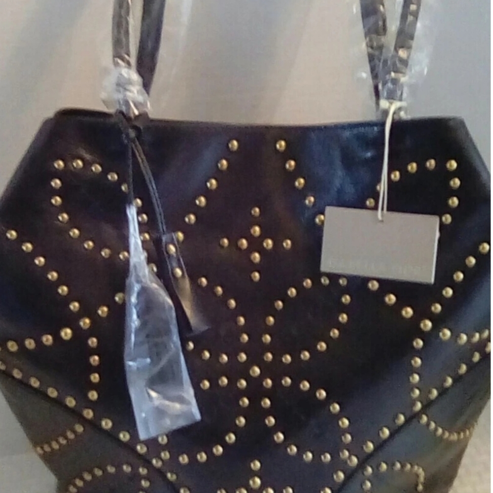New Isabelle FIORE Black and Gold Studded Women's Bag,Just Reduced !